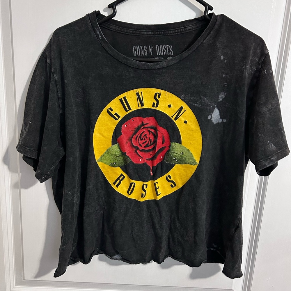Black Guns N Roses Crop Top